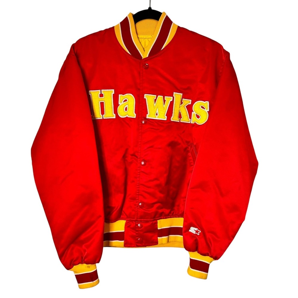 Starter Jacket Mens M NBA Atlanta Hawks Red Satin Swingster Nylon Vintage 90s